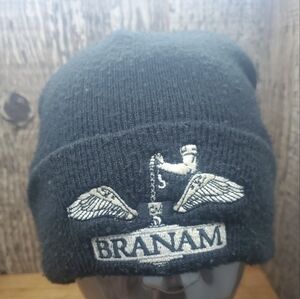 Branam Black Beanie Youth  Knit Unisex Kids Hat One Size Embroidered